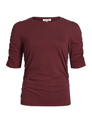 Juliet Shirred Short-Sleeve T-Shirt