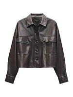 Jaiden Faux Leather Shirt Jacket