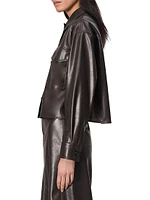 Jaiden Faux Leather Shirt Jacket