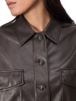 Jaiden Faux Leather Shirt Jacket