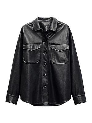 Camilla Faux Leather Shirt Jacket