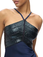 The Blake Satin Halter Gown