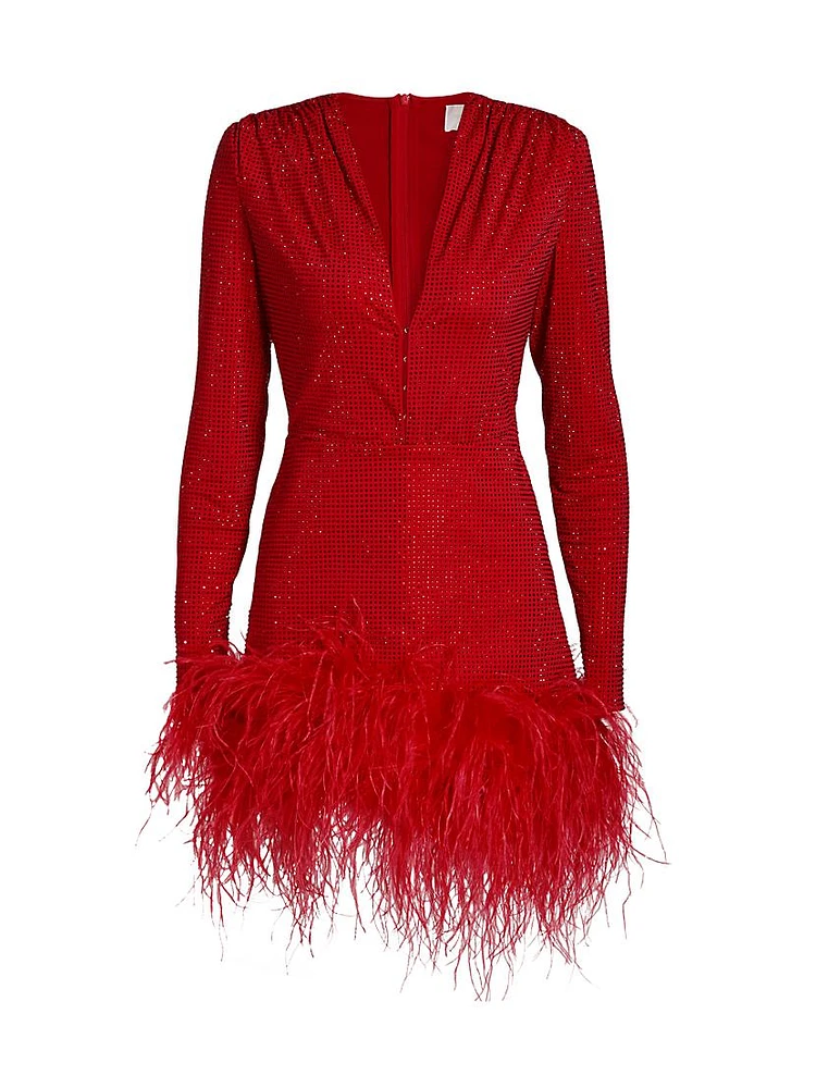 Kyoto Hotfix Crystal Feather Minidress