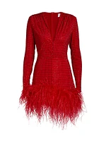 Kyoto Hotfix Crystal Feather Minidress
