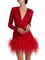 Kyoto Hotfix Crystal Feather Minidress