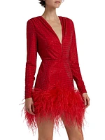 Kyoto Hotfix Crystal Feather Minidress