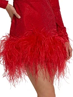 Kyoto Hotfix Crystal Feather Minidress