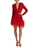 Kyoto Hotfix Crystal Feather Minidress