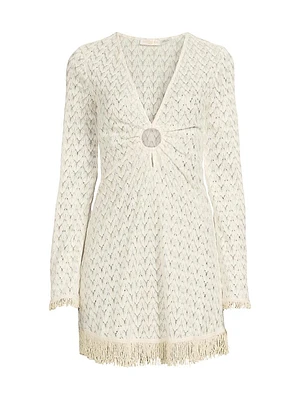 Cassie Fringed Chevron Minidress