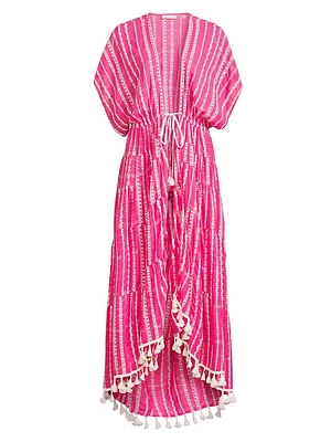Addaline Metallic Striped Caftan