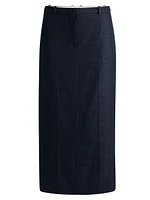 Long Length Denim Effect Twill Skirt