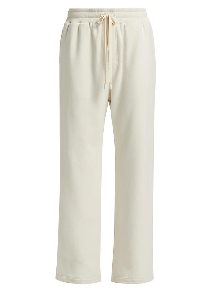 Printed Logo Cotton Straight-Leg Sweatpants