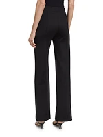 Scuba Pintuck Straight-Leg Pants