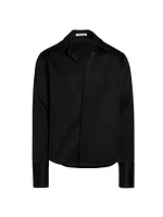 Open Chest Satin Dress Shirt