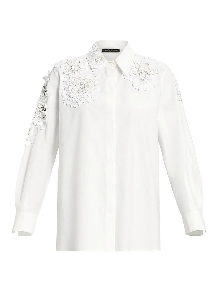 Fetta Embellished Cotton Poplin Shirt