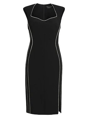 Acceso Rhinestone Cady Midi-Dress