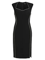 Acceso Rhinestone Cady Midi-Dress