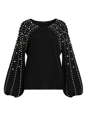 Nelson Imitation Pearl-Embellished Sweater