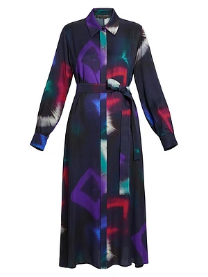 Printed Pontile Twill Shirtdress