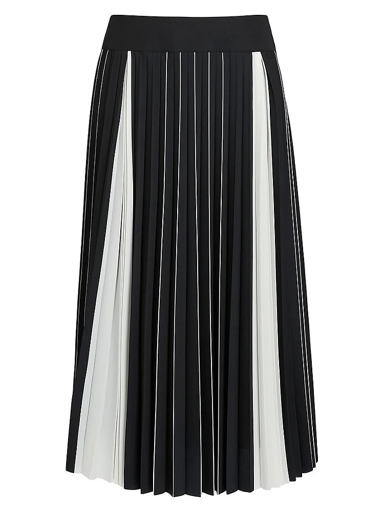 Zina Colorblocked Pleated Skirt