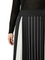 Zina Colorblocked Pleated Skirt