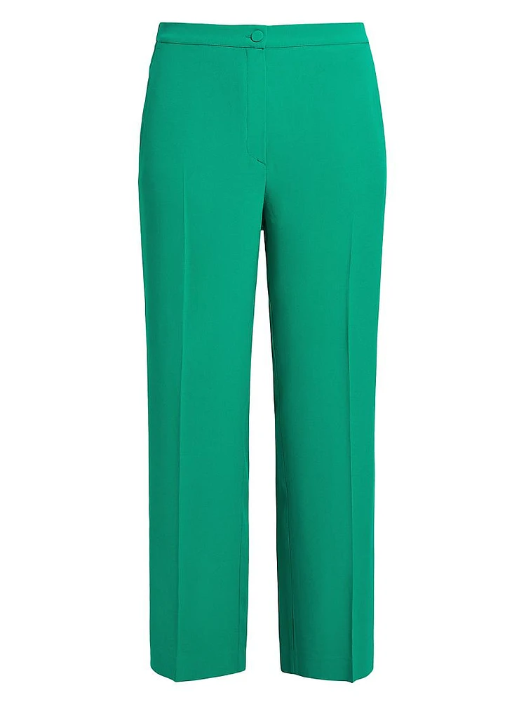 Albio Crepe Straight-Leg Pants