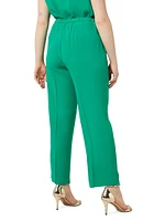 Albio Crepe Straight-Leg Pants