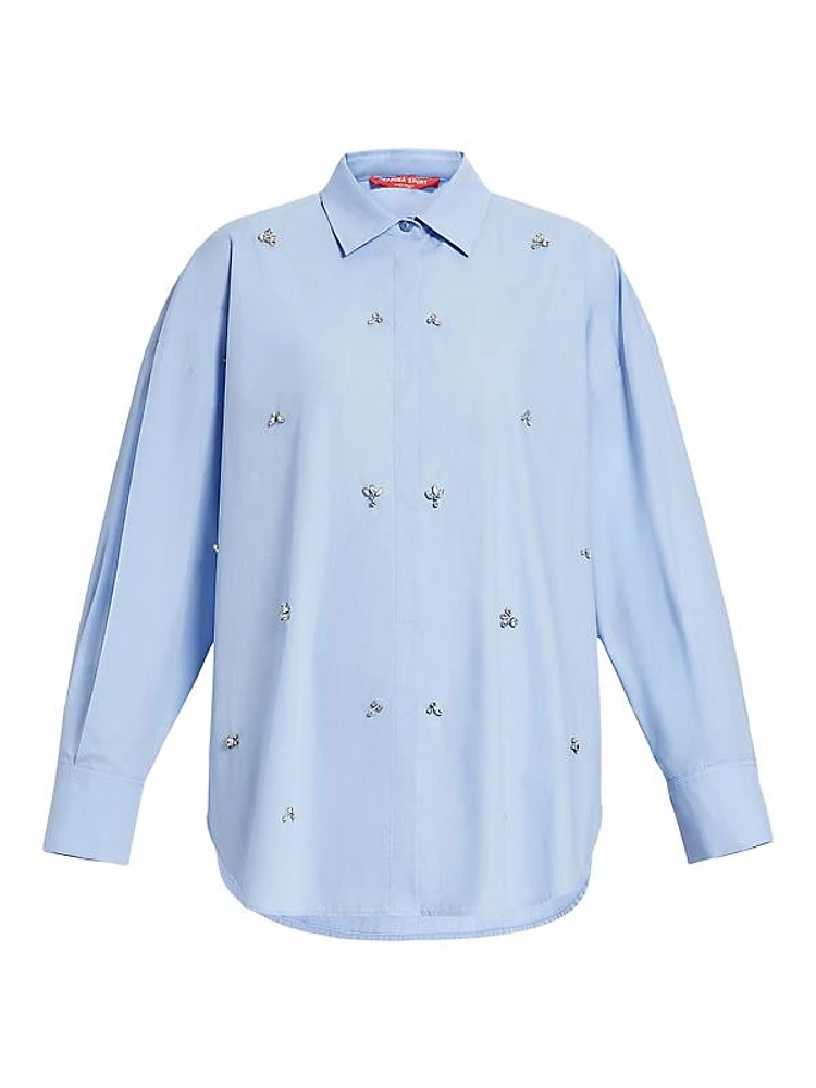 Ape Rhinestone Poplin Shirt