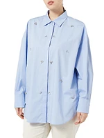 Ape Rhinestone Poplin Shirt