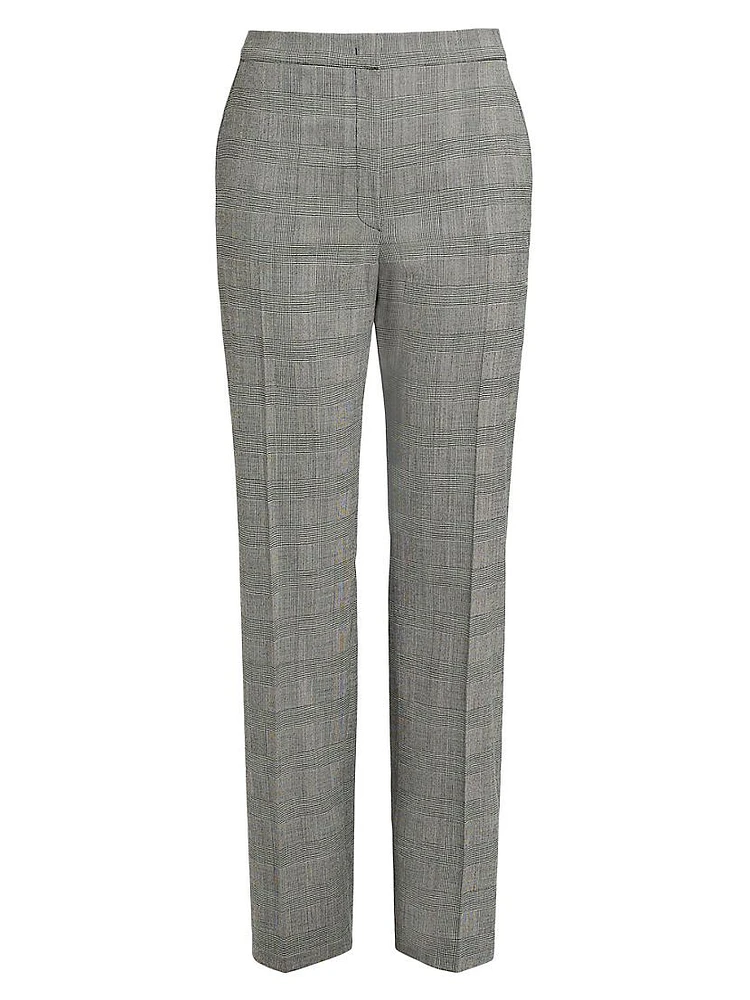 Edwige Stretch-Wool Plaid Pants