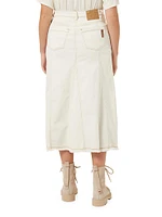 Samuele Denim Godet Midi-Skirt