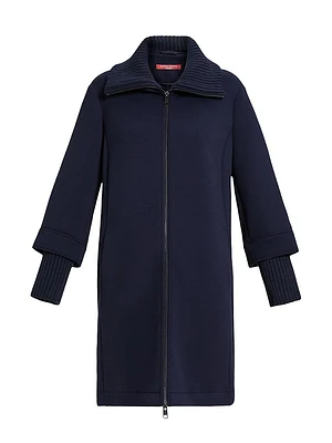 Melfi Double-Knit Jersey Coat