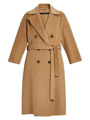 Bratto Belted Angora-Blend Coat