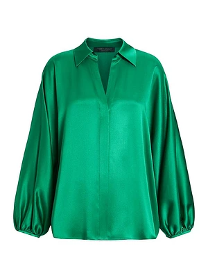 Elegante Acanto Satin Button-Front Shirt