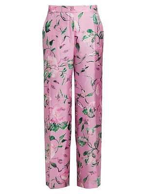 Maremma Floral Silk Trousers