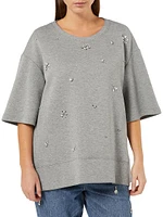 Large Wool Rhinestone Sweatshirt