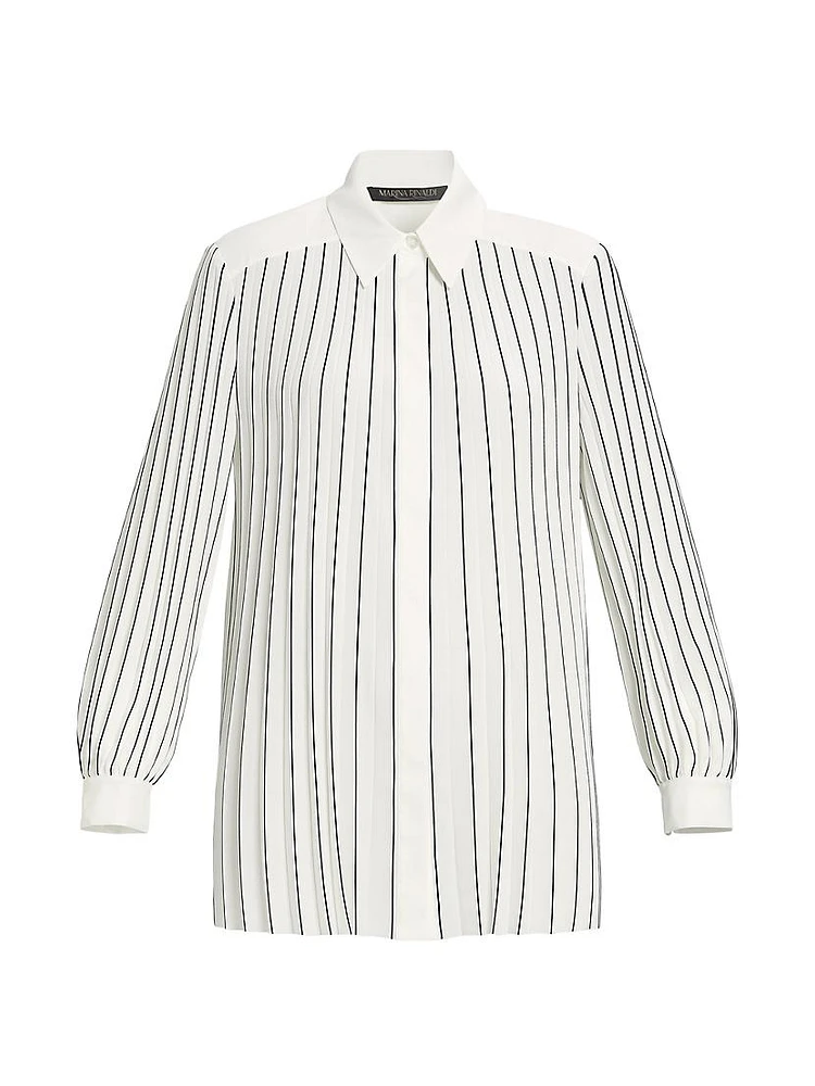 Ola Striped Crepe De Chine Shirt