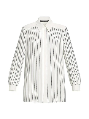 Ola Striped Crepe De Chine Shirt