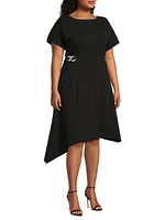 Plus Asymmetric Midi-Dress