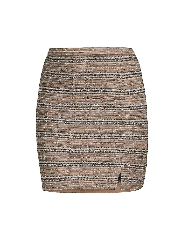 Plus Tweed Miniskirt