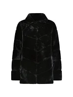 Select Shearling Lamb Chevron Jacket