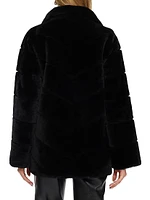 Select Shearling Lamb Chevron Jacket