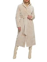 Select Shearling Lamb Coat with Belt