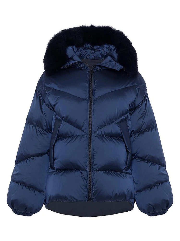 Apres-Ski Jacket with Detachable Toscana Shearling Lamb Hood Trim