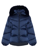 Apres-Ski Jacket with Detachable Toscana Shearling Lamb Hood Trim