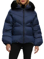 Apres-Ski Jacket with Detachable Toscana Shearling Lamb Hood Trim