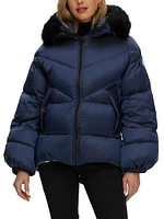 Apres-Ski Jacket with Detachable Toscana Shearling Lamb Hood Trim