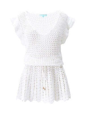 Annalise Crochet V-Neck Minidress
