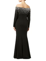 Elegante Pedina Embellished Gown