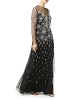 Elegante Polka Beaded Tulle Gown